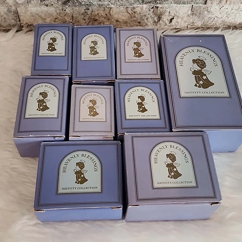 Avon 1986 Heavenly Blessings Children's Nativity Figurine Set 9